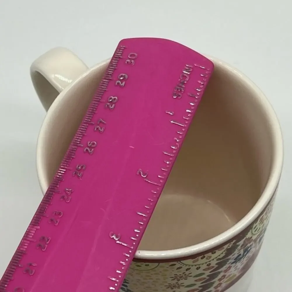 Starbucks 2007 Set of 2 Strawberry Paisley Floral Coffee Cup Mugs NWOT